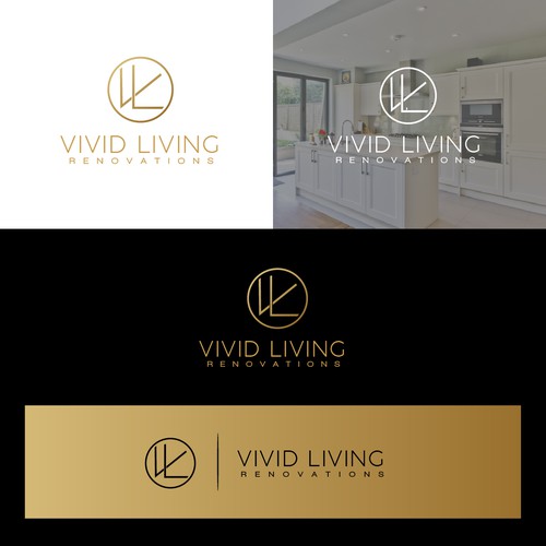 Home furnishing logo with the title 'vivid living renovations'