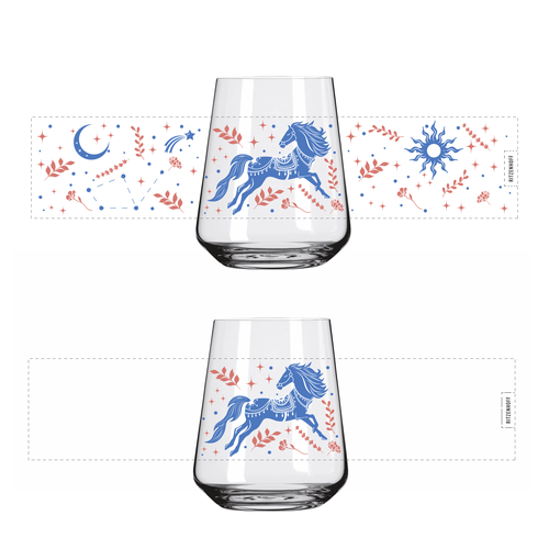 Animal illustration with the title 'Illustration for drinking glass'