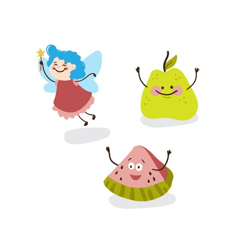 Character illustration with the title 'Funny characters for kids products'