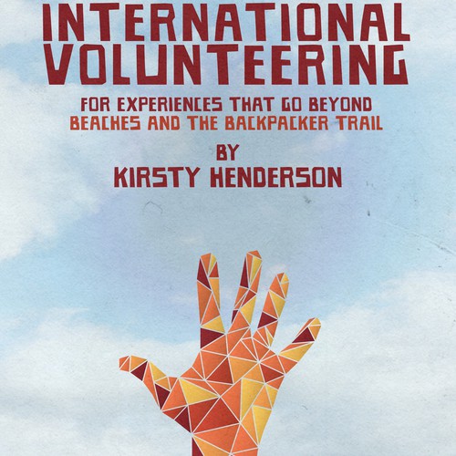 Hand book cover with the title 'International Volunteering - Book cover'