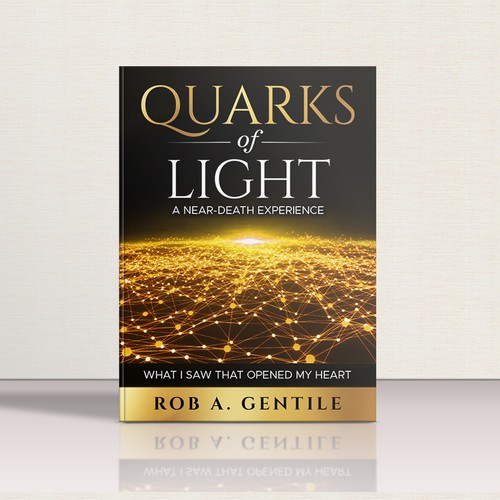3D book cover with the title 'book cover for QUARKS of LIGHT'