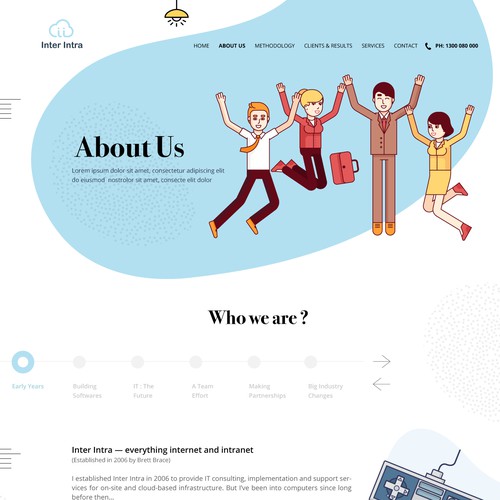 Quirky design with the title 'Creative Website Design for IT Consulting Firm'