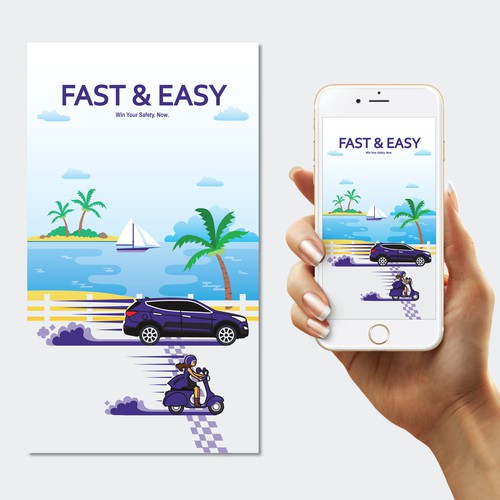 Landing page illustration with the title 'landing page'