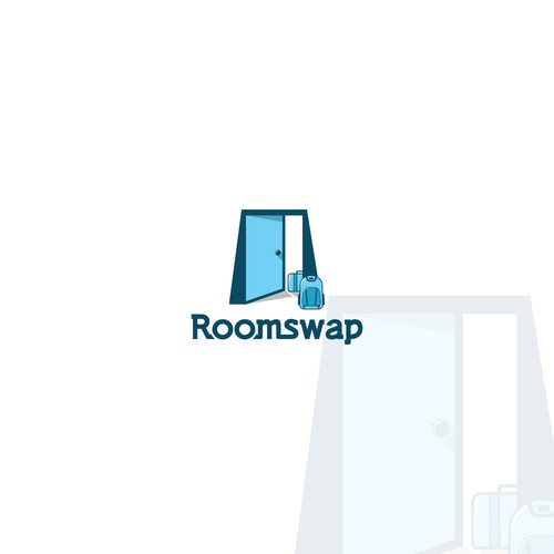 Backpack design with the title 'Logo illustration Roomswap'