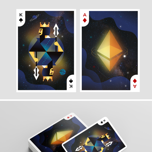 Playing card design with the title '"Crypto" playing cards as NFTs'