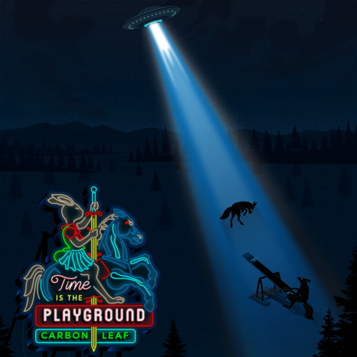 Playground design with the title 'carbon leaf cover album'