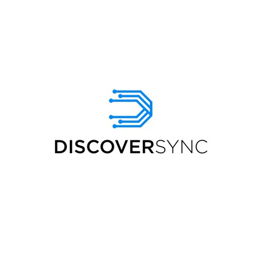 Discover logo with the title 'Modern line-work Logo for tech company'