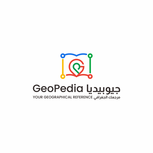 Time design with the title 'Bilingual logo for geospatial encyclopedia: GeoPedia'