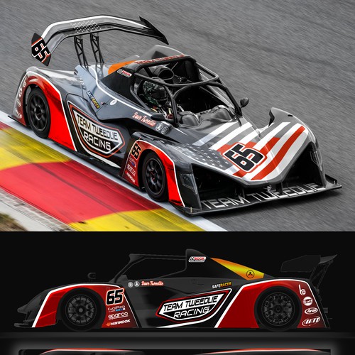 Motorsport design with the title 'Car wrap - racing livery'