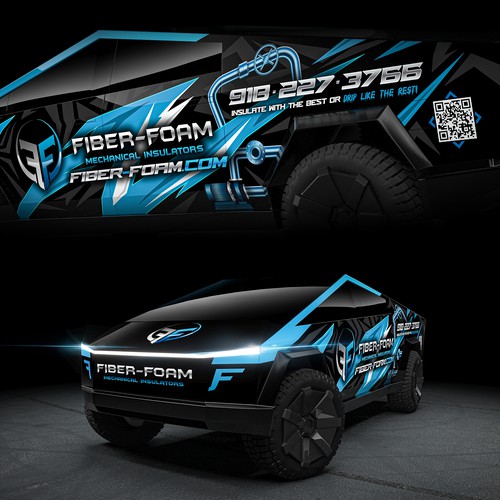 Tesla design with the title 'Bold Cybertruck Wrap'