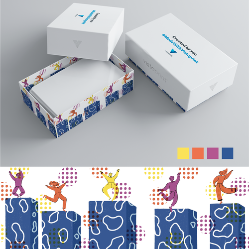Packaging artwork with the title 'Business card box design'
