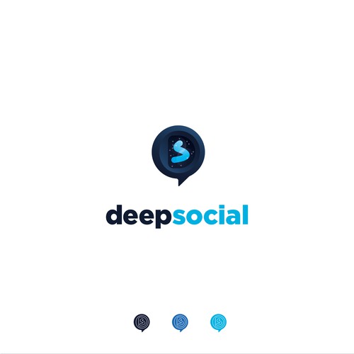 Social media logo with the title 'Logo concept for Deep Social'