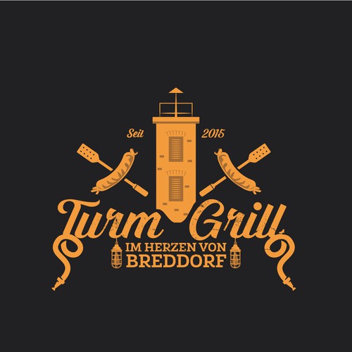 BBQ logo with the title 'Logo concept for German grill restaurant'