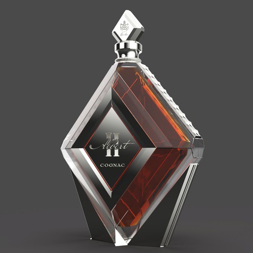 Jewel design with the title 'Bottle design for a luxury cognac Albert II'