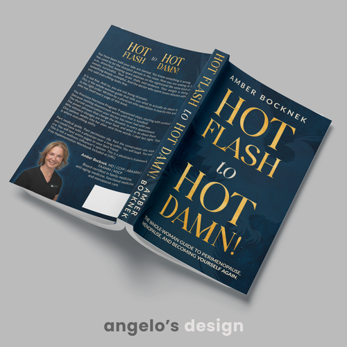 Elegant book cover with the title 'Hot Flash to Hot Damn! — Book Cover Design'