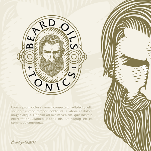 Hipster brand with the title 'Logo for beard oil product'