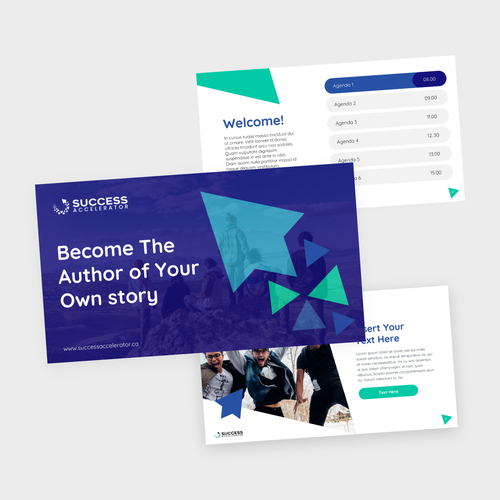 Youth design with the title 'A Fully Customizable PowerPoint Template for Success Accelerator'