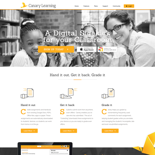 Startup website with the title 'Education Startup'