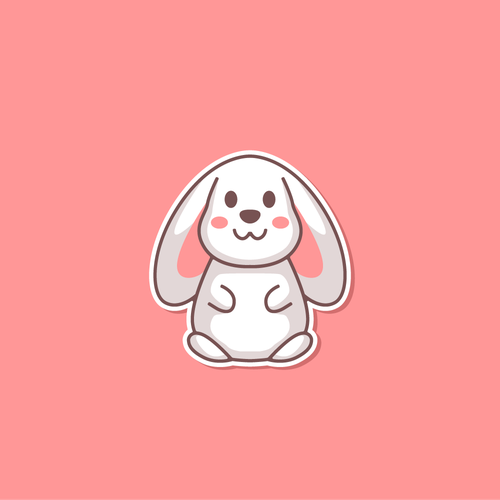 Emoticon design with the title 'Rabbit character for Tmoji'