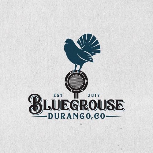 Music logo with the title 'Design a Logo for a Bluegrass Band from Durango Colorado'