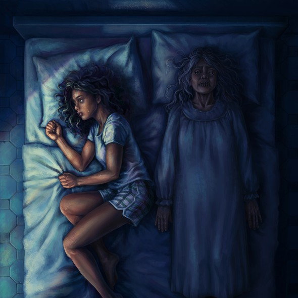 Artwork with the title 'Horror Illustration'