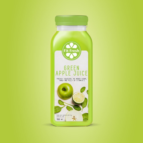 Juice label with the title 'juice packaging'