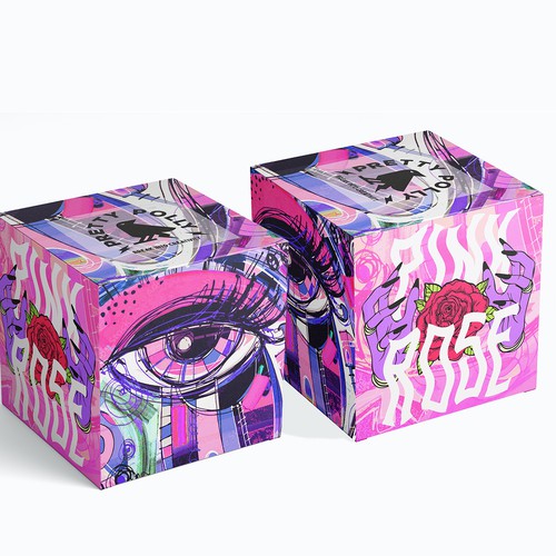 Cannabis packaging with the title 'Cyber punk packing design '