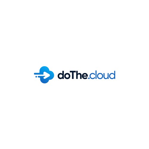 Play button logo with the title 'Logo Design for doThe.cloud, An Online Tech Education Website'