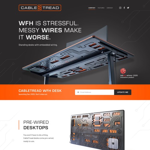 Gadget design with the title 'Cable tread'