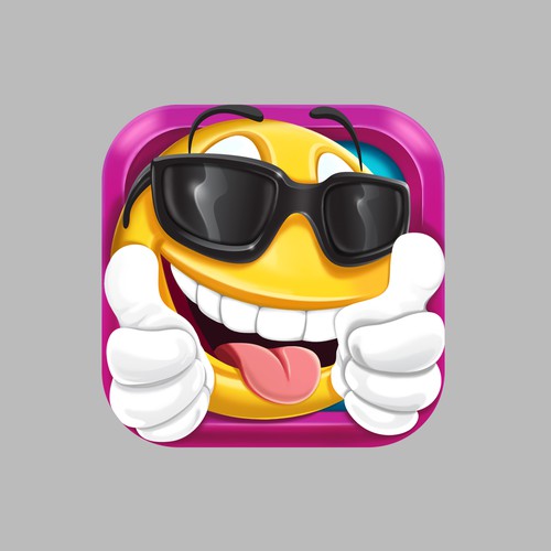 IOS design with the title 'Icon for Emoji quiz game'