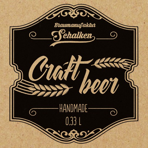 Craft label with the title 'Beer label design'