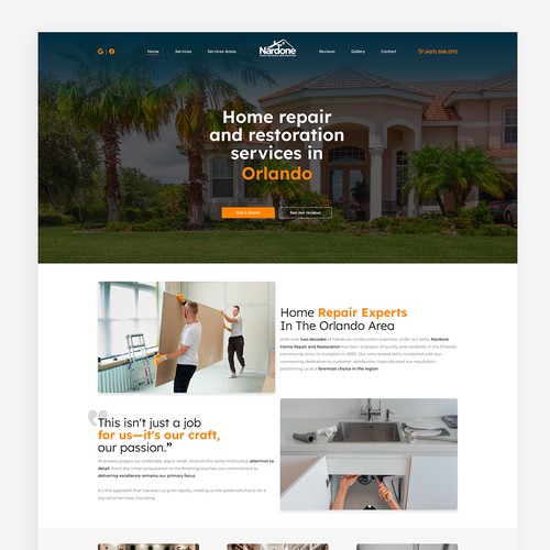 House website with the title 'Home Repair and Restorations Website'