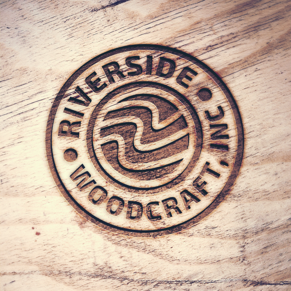 Riverside design with the title 'Riverside Woodcraft, Inc logo'