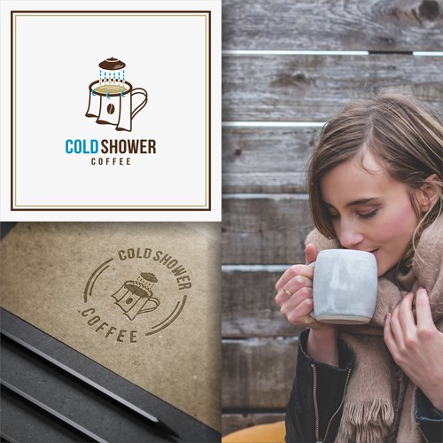Shower design with the title 'Cold Shower Coffee'