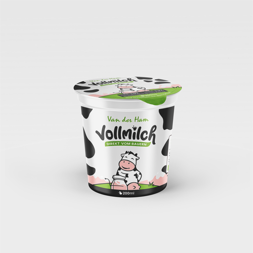 Milk label with the title 'milk cup packaging design'