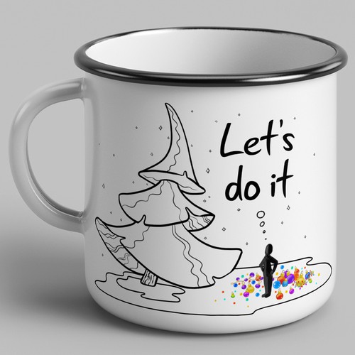 Christmas tree design with the title 'Illustration on a mug'