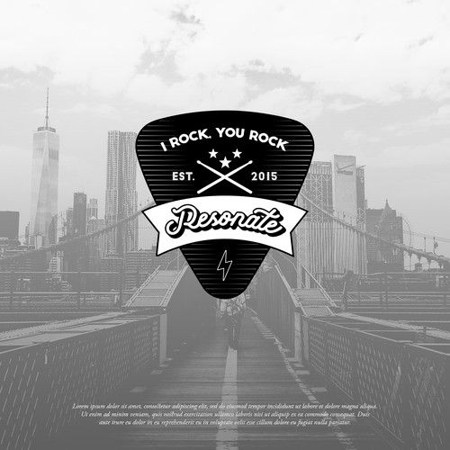 Audio design with the title 'Logo concept for Resonate'