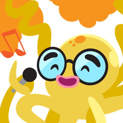 Octopus artwork with the title 'Octopus mascot character for website'