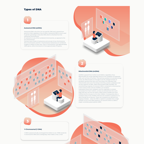 Infographic illustration with the title 'Types of DNA'
