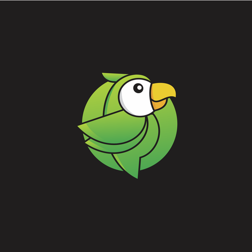 Flying goose logo with the title 'An impressive parrot logo for a language company in Tokyo'