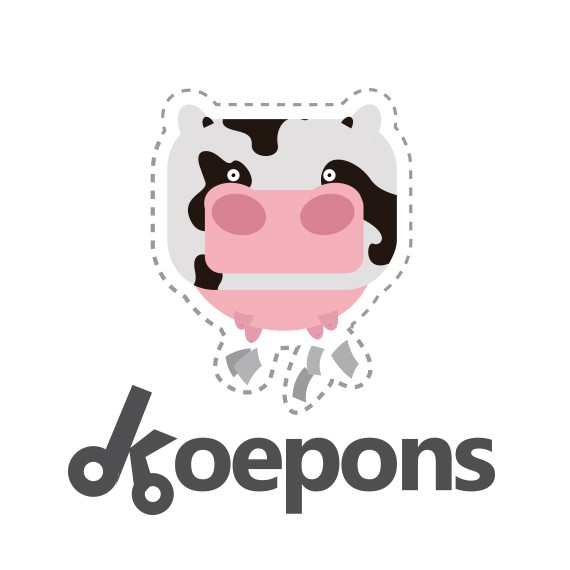 Moo logo with the title 'Bold logo for coupons company'
