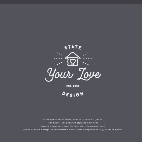 Pillow logo with the title 'The logo design concept for "State Your Love Design"'