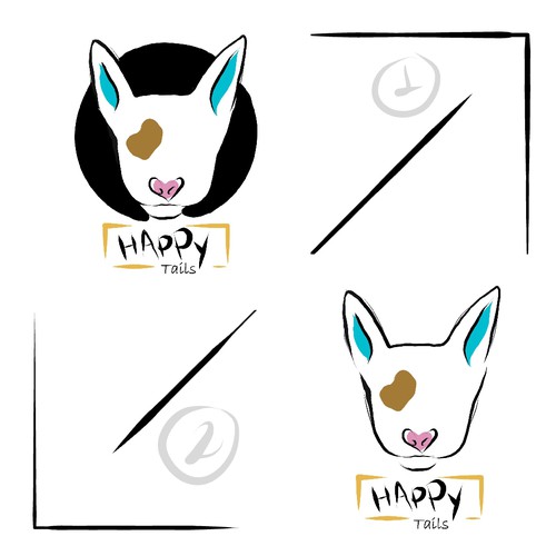 Digital art logo with the title 'Conceito para logotipo de marca de produtos para cães.'