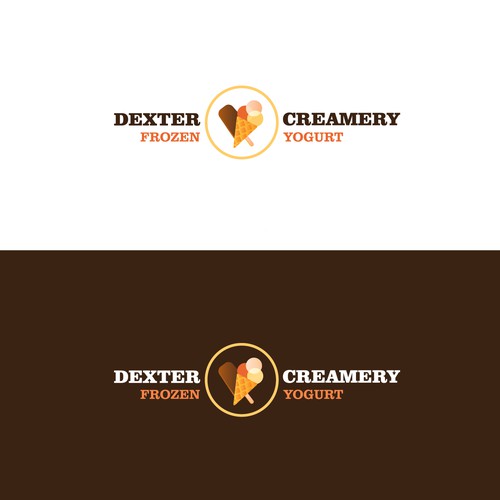 Frozen yogurt design with the title 'Logo for Dexter Creamery'