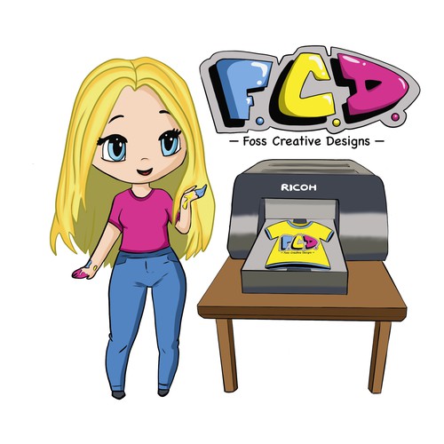 Cartoonish artwork with the title 'Cartoon style logo'