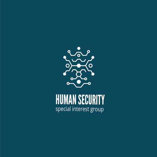 Symmetrical logo with the title 'Logo Concept for organisation focused on the intersection of humans and technology '