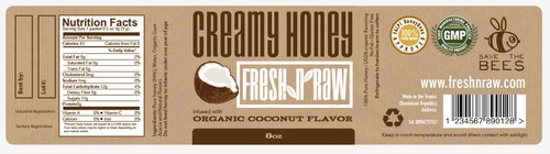 Honey packaging with the title 'Flavoured Honey Labels'