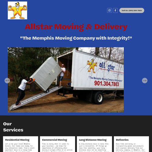 Search engine design with the title 'Allstar Moving & Delivery SEO Design'