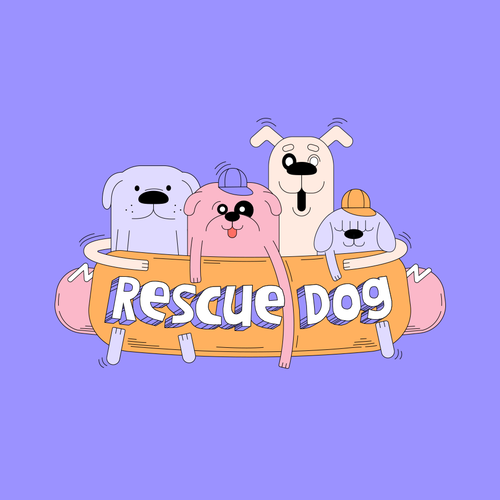 Food truck design with the title 'Logo for Rescue Dogs'