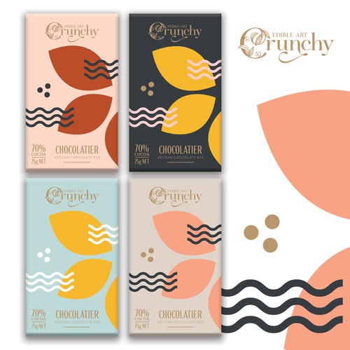 Geometric packaging with the title 'Playful Chocolate Packaging Range'